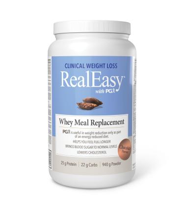 RealEasy with PGX Whey Protein Meal Replacement Shake Chocolate Flavour 940g Helps you Feel Full Longer 25g of Protein per Serving