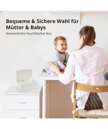 Buy Baby Wet Wipes Box - White Storage Solution for Damp Cloths Moist Towels & Toilet Paper - 18.5 x 12.2 x 7 cm - Buy Online on SooperMarket.com