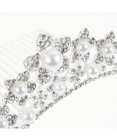 minkissy Rhinestone Pearl Crown Hair Comb - Mini Princess Crown Comb Wedding Crystal Tiara Crown Headbands for Wedding Birthday Party - Buy Online on SooperMarket.com