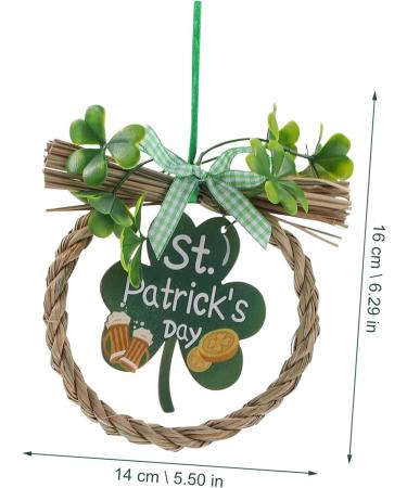 Abaodam 2pcs Shamrock Wooden Sign Hanging Front Door Wreaths Irish Party Wood St. Patrick's Day Pendants - Buy Online on SooperMarket.com