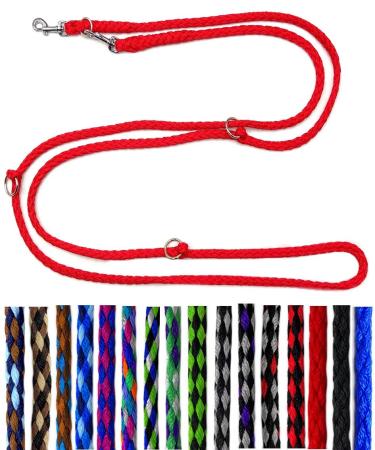 Dog linen small dogs up to 15 kg / double linen 4-way adjustable 2.40m / 2.80m / 3.50m Guide very light & robust (2.40m 3-speed adjustable red) 2.40m 3-way adjustable red