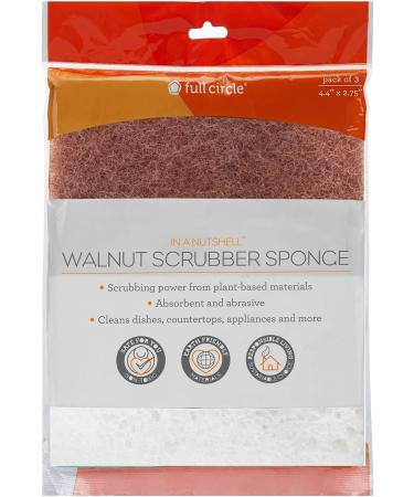 Full Circle Walnut Shell Non-Scratch Scrubber Sponge - Pack of 3 - Buy Online on SooperMarket.com
