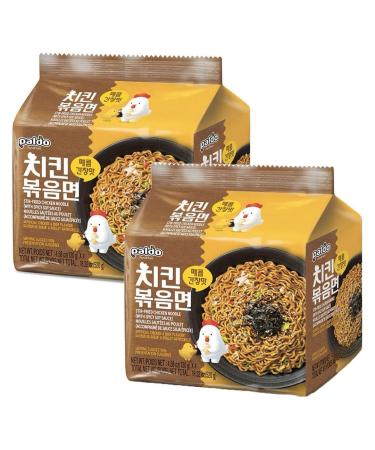 PALDO Korean Stir-fried Chicken Ramen Noodle with Spicy Soy Sauce 130g (Pack of 8)