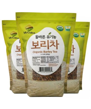 McCabe Organic Barley Tea, 1.5 lb (24 oz) (3 Packs), USDA Certified Organic, Product of USA, CCOF Certified(California Certified Organic Farmers) 4.5 Pound (Pack of 3)