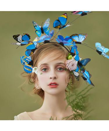 Bohue Butterfly Headbands Antenna Headband Butterfly Hairband Butterfly Fascinator Hat Hair Accessories for Woman Girls Kids (Blue) - Buy Online on SooperMarket.com