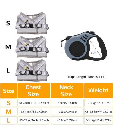 Adjustable Cat Harness and 5m Retractable Lead Set with Reflective Strips - Escape-Proof and Breathable Vest Harness for Cats and Dogs (M) - Buy Online on SooperMarket.com