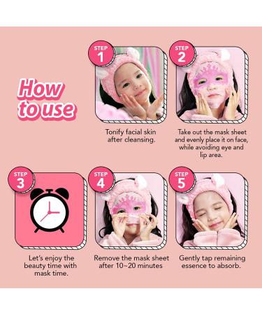 Peach Ballerina Kids Face Mask Sheet | 100% Cotton Facial Mask for Children (5pcs) - Buy Online on SooperMarket.com