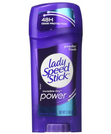 Lady Speed Stick Deodorant 2.3 Ounce Powder Fresh Invisi Dry (68ml) (3 Pack) Powder Fresh 2.3 Ounce (Pack of 3)