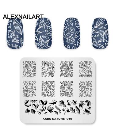 4-Piece Nail Stamping Plate Set - Leaf Watermelon & Gem Patterns for DIY Nail Art | International Shipping - Buy Online on SooperMarket.com