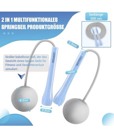 Buy Adjustable Wireless Jump Rope for Fitness | Spring Rope with Large Ball & Training Poster | Slipproof Handles - Perfect for All Ages - Buy Online on SooperMarket.com
