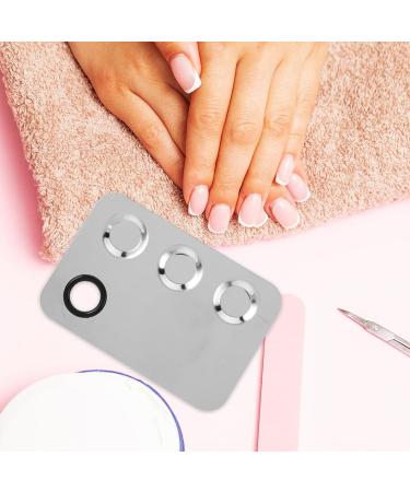 Stainless Steel Makeup Mixing Palette - Metal Foundation Tray for Cosmetics & Nail Art (5.89x3.93 Inch - Buy Online on SooperMarket.com