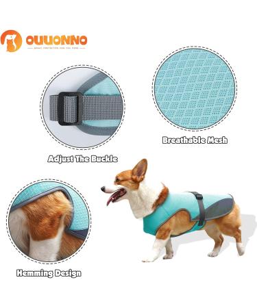 Dog Cooling Vest - Breathable Mesh Ice Jacket for Small, Medium, and Large Dogs - Adjustable Straps - Medium Blue - Buy Online on SooperMarket.com