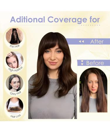Human Hair Toppers with Fringe Pony Clip in Hair Toppers for Thinning Hair Women Real Hair Mono Base Toupee Hair Topper for Women Human Hair - Buy Online on SooperMarket.com