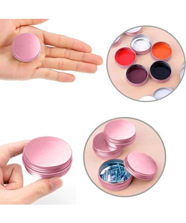 24 Pink Aluminum Jars - Empty Cosmetic Cans for Lip Balm Lotion Cream & Mini Candles - Versatile Travel Trip Containers - Buy Online on SooperMarket.com