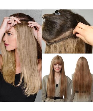 prinfantasy Halo Hair Extension Long Straight Clip in Synthetic Hairpiece Brown Hair Pieces for Women MW147 GBMW147 24 inch - Buy Online on SooperMarket.com