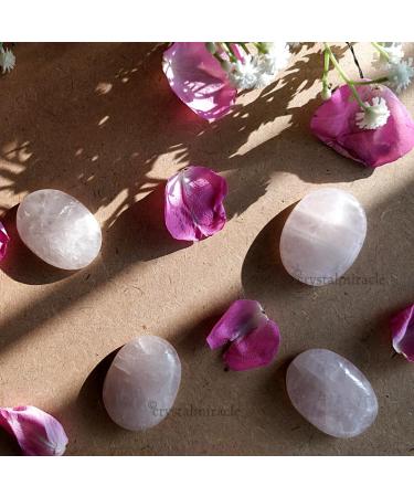 crystalmiracle Rose Quartz Palm Stone Pocket Gemstone Gift Crystal Healing Feng Shui Wellness Love Peace Positive Energy Handcrafted - Buy Online on SooperMarket.com