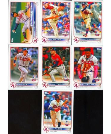 Atlanta Braves 2022 Topps Opening Day Series 7 Card Team Set including Ozzie Albies and Ronald Acuna Jr PLUS