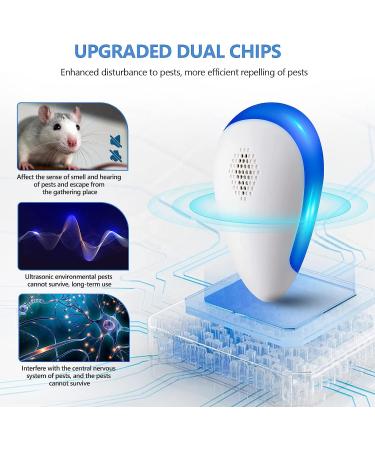 MOVEPEST Ultrasonic Pest Repeller 6 Pack - Indoor Pest Repellent for Mosquito, Mice, Roach, Spider - Dual Chip Technology for Effective Pest Control in Home, Office, and Warehouse - Buy Online on SooperMarket.com