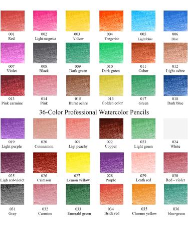 36-Color Watercolor Pencils Set for Adults and Teens - Artist Drawing and Sketching Supplies for Coloring and Painting - Buy Online on SooperMarket.com