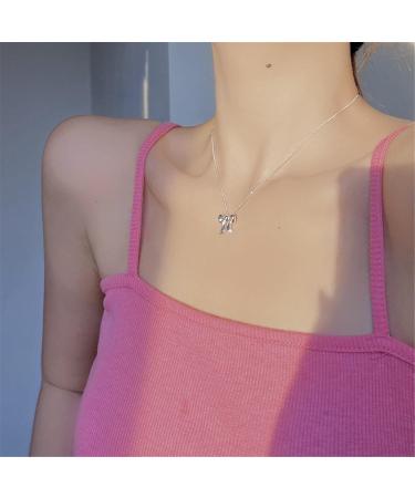 Oralgos Elegant Butterfly Necklace | Handmade Adjustable Choker & Loop Pendant | Perfect Silver Gift for Women - Buy Online on SooperMarket.com