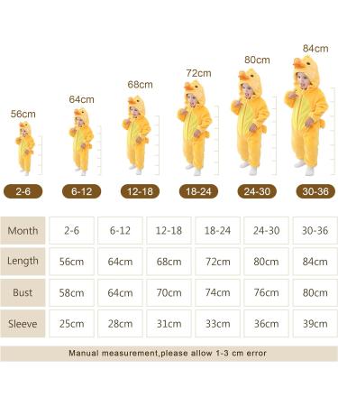 COOKY.D Baby Hooded Rompers | Winter Flannel Jumpsuit Pajamas | 24-30 Months | Duck Design - Buy Online on SooperMarket.com