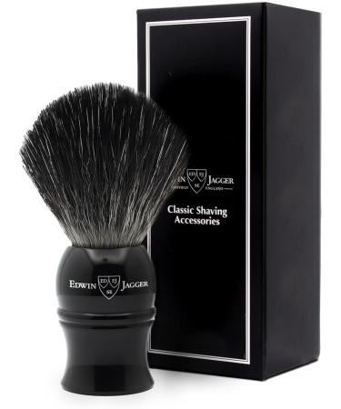 Edwin Jagger 1EJ336SYN Classic Black Vegan Exfoliating Shaving Brush - Imitation Ebony - Buy Online on SooperMarket.com