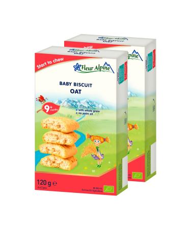 Fleur alpine baby biscuits oatmeal - 12 x 2 delicious baby snacks for the delicious smooth breakfast porridge or the snack for in between |Simple whole grain snack cookies without added sugar |9 months oat 2