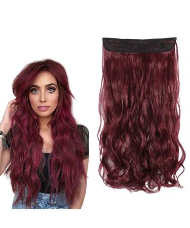 prinfantasy Cruly Hair Extension Fiber Line Metal buckle Adjustable Invisible Long Wavy Seamless NO Clips in 22inches Hairpiece for Gift Daily Party Cosplay Use MW237 GBMW237 22 inch