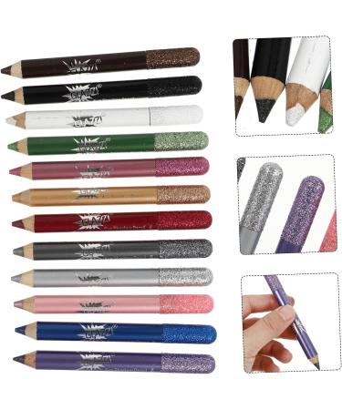 MUSISALY 12pcs Pearlescent Eyeshadow Pencil Eyebrow Pencil Makeup Liner Pencil Makeup Eyeliner Wood - Buy Online on SooperMarket.com