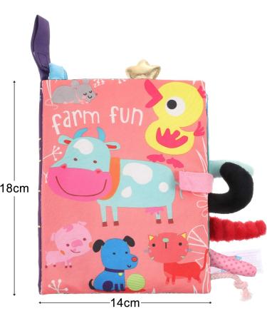 SOSPIRO Baby Cloth Book - Soft & Safe 3D Animal Tails Quiet Book for Toddlers | Early Learning Farm Theme | Ideal Gift for 0-3 Year Olds - Buy Online on SooperMarket.com