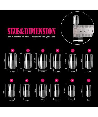 240PCS Medium Square Gel Nail Tips Set - Pre-Buffed Artificial Nails Kit - Buy Online on SooperMarket.com