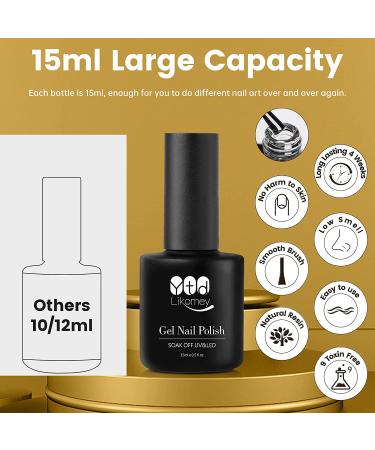 YTD Likomey Gel Nail Polish Matte Top Coat 15ML - Long Lasting Soak Off UV No Wipe Velvet, Salon Quality Clear Gel for DIY Manicure - 0.5 Fl Oz - Buy Online on SooperMarket.com
