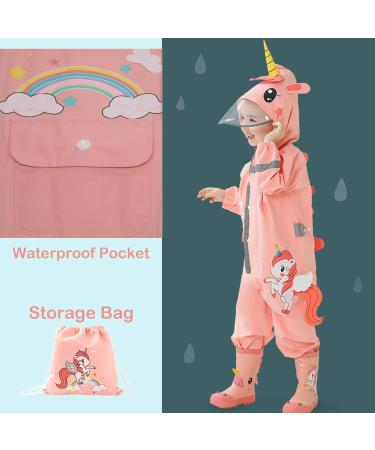 Fewlby Kids Puddle Suit Rain Suit Boys Girls Waterproof Overalls S Size 1-2 Years Pink - Buy Online on SooperMarket.com