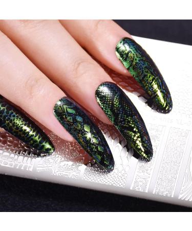 NICENEEDED Snake Nail Art Stamping Plates Geometry Nail Stamp Templates for Nail Art Equipment Animal Design Nail Plate for DIY Nail Decor Nail Art Tools - Buy Online on SooperMarket.com