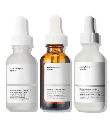 3PCs facial serum women skin care sets & kits - niacinamide 10% + zinc 1% hyaluronic acid 2% + b5 serum retinol serum facial care for facial acne reduce pores