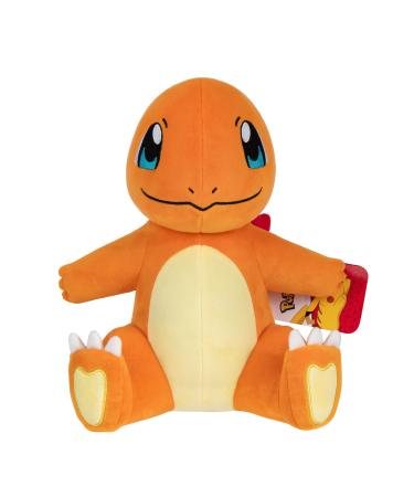 Pok mon PKW3110 Official & Premium Quality 12-inch Charmander Adorable Ultra-Soft Plush Toy Perfect for Playing & Displaying-Gotta Catch Em All Black