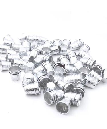 100 Pack Silver Sewing Quilting Metal Thimbles DIY Craft Finger Protector DIY Sewing Tool