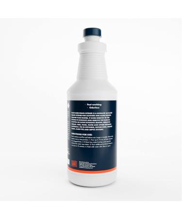 Quick-Acting Liquid Drain Opener - Dissolves Grease Hair Food & More - Safe for All Pipes - 32 oz | Non-Fuming & No Acid Odors - Buy Online on SooperMarket.com