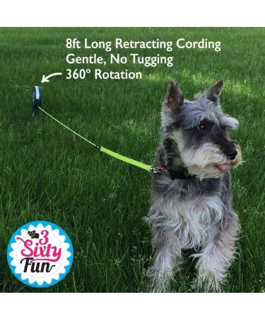3sixty Fun 16 Feet/ 5 M - Camping Dog Lead and Stake - Heavy Duty Dog Tie Out Cable and Stake - Dog Lead Stake for Camping Travel Outdoor Sporting - Dog Spikes for Ground - Dog Camping Accessories 16 ft - Buy Online on SooperMarket.com