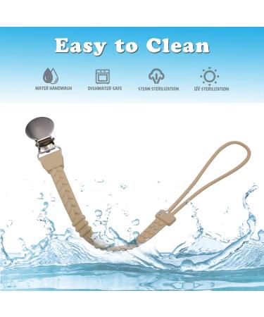 Pacifier Clip 4 Pack - Silicone Holder Clips for Boys and Girls - BPA Free Teething Toys - Perfect Baby Shower or Birthday Gift - Buy Online on SooperMarket.com