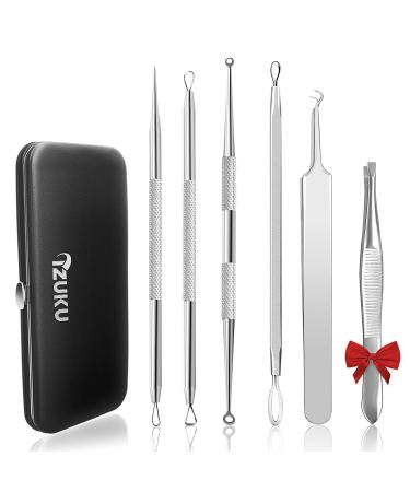 Blackening remover pimples. Express Tool bonus incl. Izuku blackhead remover made of stainless steel 6 pieces. Comedone extractor acne blackhead pimples pimed komedone squeezer set for all skin types