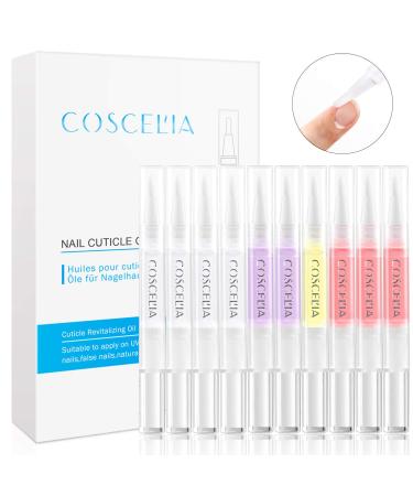 10pcs Cuticle Oil Pen Bulk for Nails Polish Repair Pen Nail Nourishment Polish with Vitamins to Nourish and Moisturize Skin for Cuticle Nail Care 10 Flavors