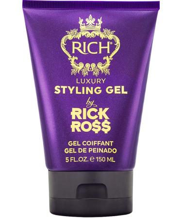 RICH by Rick Ross Luxury Styling Gel for Men with All Hair Types - Rejuvenating & Smoothing - Tames Frizz & Adds Shine - Medium hold Glossy Finish 5 Fl oz