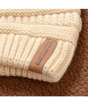 QUEENFUR Women's Slouchy Beanie with Faux Fur Pompom - Black | Winter Ski Cap - Buy Online on SooperMarket.com