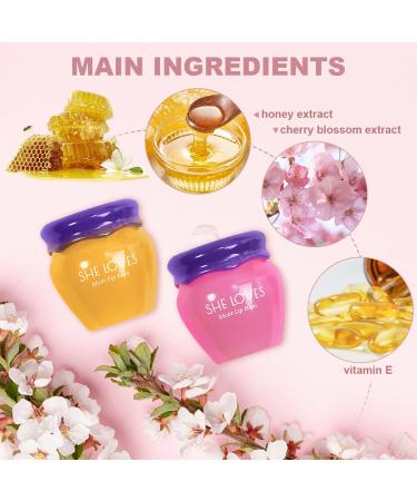 2PCS Honey & Sakura Overnight Lip Mask | Hydrating & Repairing Lip Balm | Exfoliating Lip Scrubs - Buy Online on SooperMarket.com