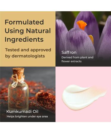 Kumkumadi Under Eye Cream for Dark Circles - 50ml | Natural Kumkumadi Tailam Oil for Men & Women | Brightening & Anti-Aging Solution - Buy Online on SooperMarket.com