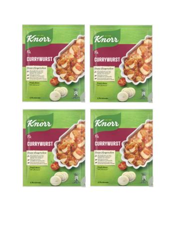 Knorr Currywurst FIX - 4 x 36g sachets of Knorr Currywurst - Full English Instructions included - 8 Portions Total - Genuine German Currywurst