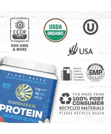 Sunwarrior Warrior Blend Organic Plant-Based Protein - Berry Flavor, 13.2 oz (375 g) - Buy Online on SooperMarket.com