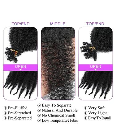 24 Inch Pre-Separated Springy Afro Twist Hair 6 Packs - Soft Synthetic Marley Twist Hair for Distressed Butterfly Locs - Ideal for Wrapping and Braiding - Black Women (1B) - Buy Online on SooperMarket.com