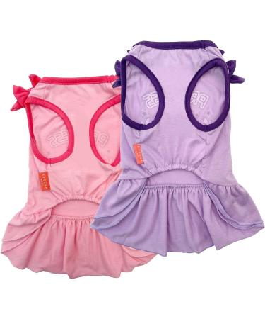KYEESE 2Pack Dog Dresses Princess Bowtie Sundress for Small/Medium Dogs - Purple+Pink - Buy Online on SooperMarket.com